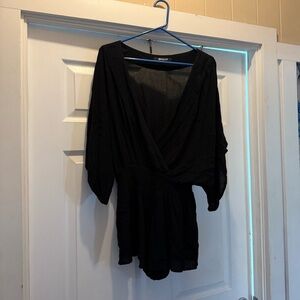 Black Wrap Low cut v-neck Rip Curl romper